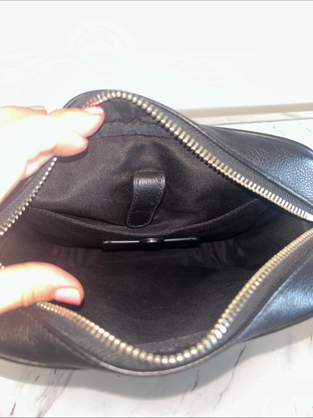 Coach Black Pebbled Leather Messenger Crossbody Bag - Picture 10 of 13